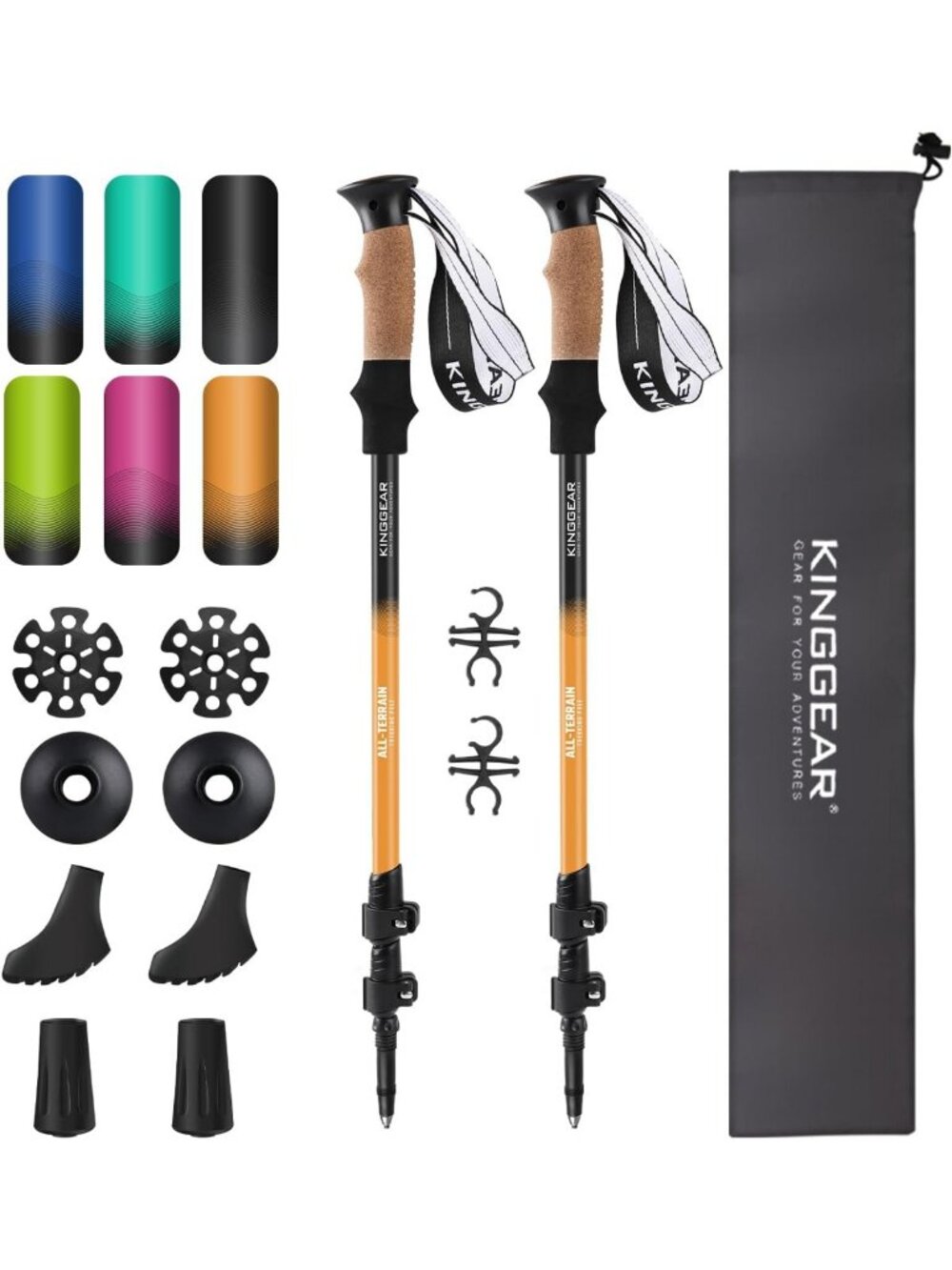 Lightweight Aluminum Trekking Poles - Adjustable Hiking Sticks for Outdoor